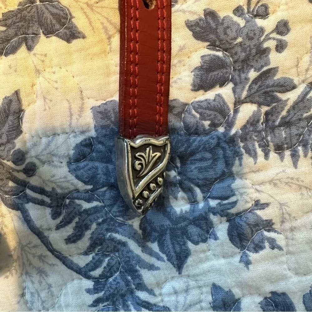 Nocona Belt Leather Red Western with Silver Hardware Size 21” - 24 1/2”